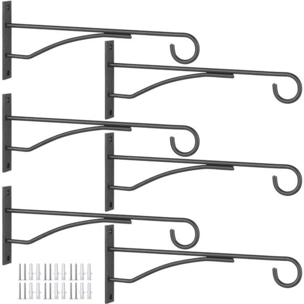 8" Plant Hangers 6 Pack, Hanging Plant Bracket for Wall Fence Porch Outdoor
